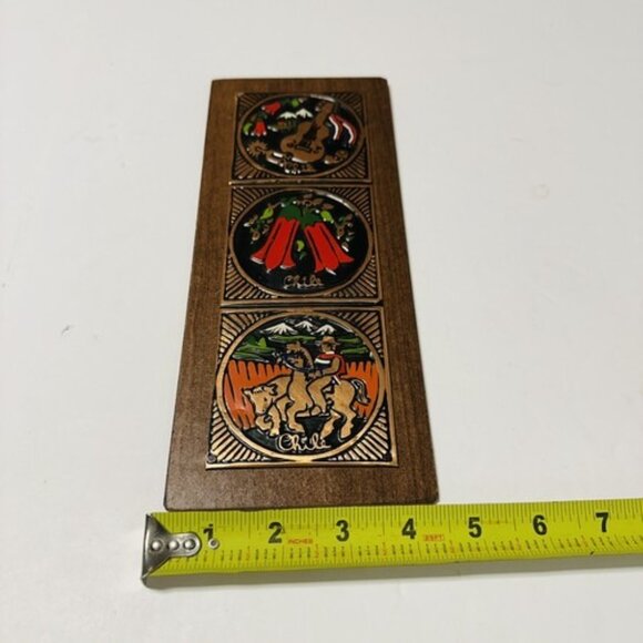 Chile Hammered Copper Wall Plaque Guitar Spur Horse Cow Decor 10 1/2x4 1/4 inch - Picture 11 of 11